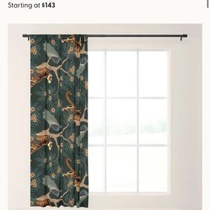 Vintage Tiger & Peacock Curtain: 1 NEW Panel Society 6